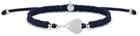 Bracelet Padel | Bijoux Padel Tennis | Raquette Padel Tennis | Collier Pendentif | Bracelet | Boucle D'oreille | Cadeaux Sport pour Femme Homme Fille Garçon | Bracelets Silver Padel Royal Blue Braided