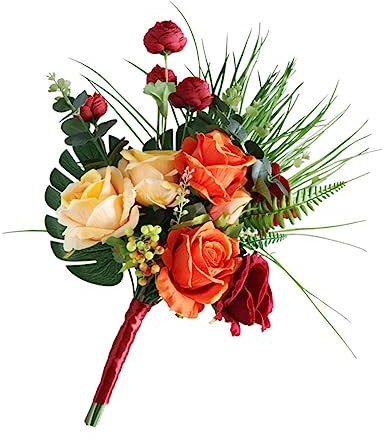 POPETPOP Bouquet Di Fiori Artificiali Per Sposa Bouquet Di Fiori Di Simulazione Decorazione Per Matrimoni e Feste Composizione