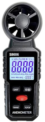 JAVERGGN S8606 Anemometer Wind Meter Tester Measuring Air Indoor Outdoor Wind Speed Temperature Volume Sensing High