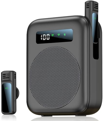 Amplificador de Voz inalámbrico para Profesores | Portatil Sistema PA de megafonía, Bluetooth Recargable Amplificador Voz Ligero para Profesores, guías turísticos, Aula