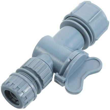 POPETPOP Distributeur De Tuyau D'arrosage à Double Débit avec Vanne D'arrêt Intégrée, Raccords Rapides Abs Gris 1/2 Pouce, Usage Jardin Et Serrage, Contrôle Facile du Débit