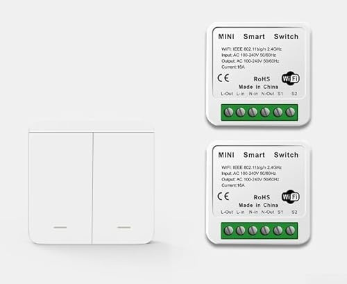 UrbanHui Interruptor de luz inteligente WiFi 3 Gang APP Control remoto RF433 Kit de interruptor de pared inalámbrico remoto Soporta control de voz (B)