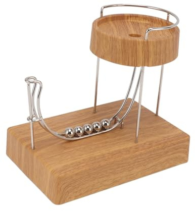 Perpetual Motion Machine, Kinetic Art Marble Run Device with Lower Sound ABS Stainless Steel Physics Science Gadget for Office Desk (2000mAh)