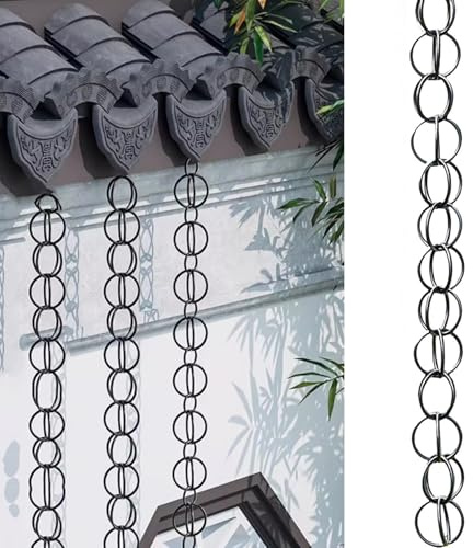 Hynbdes Chaine de Pluie pour Pergola,Chaine d Eau de Pluie,Système de Récupération d'eau de Pluie Suspendu,Drainage,Parfaite pour Remplacer Les Descentes de Pluie,for Jardin/Cour