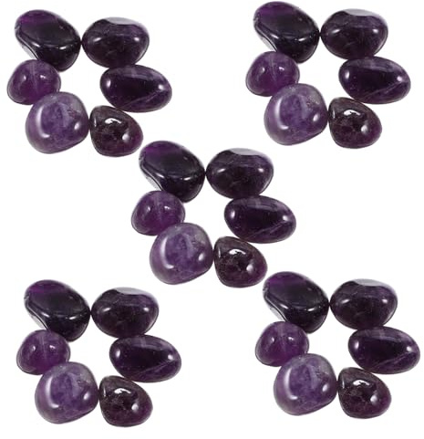 ERINGOGO Purple Quartz Tumbled Stones Polished Crystal Palm Stones for Healing Meditation Chakra Balance Natural Rough Crystal Bulk for Garden Decoration Fish Tank Vase Fillers DIY Jewelry