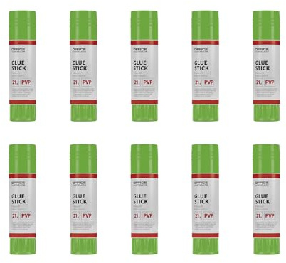 PRODUITS DE BUREAU Colle originale en bâton 21 g blanche/Colle adaptée aux enfants pour les loisirs créatifs/PVA/Sans solvant, soluble dans l'eau/Pour les fournitures scolaires et de bureau/