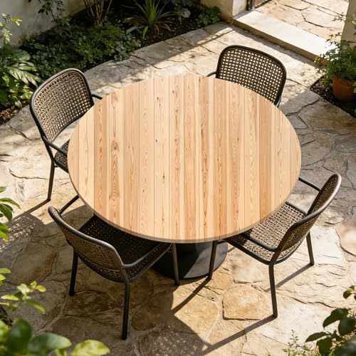 AnkekolyStar Copritavolo Rotondo con Elastico Ø 120cm Tovaglia Rotonda Impermeabile in Poliestere per Protezione Tavolo, Sala da Giardino, Ristorante