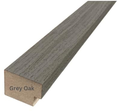 CholasX Acoustic Slat Wall Panels End Trims, Wood Veneer MDF, Natural Oak, Grey Oak, Black Oak, Walnut - 2.4M (Grey Oak)