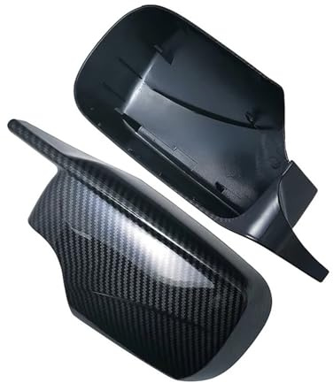 Seitenspiegelgehäuse Spiegelkappen Carbonfaser-Muster, schwarze Seitenspiegel-Abdeckkappen, Ersatz, passend für BMW E46 316i 318i 318d 320d 320i 325i 328i 330d 330i 1998–2005(Carbon Fiber Look)