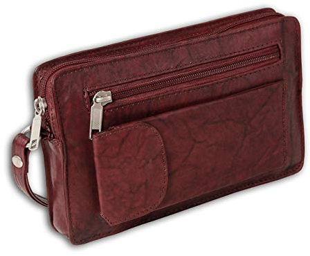 SilberDream DrachenLeder Herren Handgelenktasche Geldbörse braun Leder 20x4x12 OTJ502N Leder Handgelenktasche