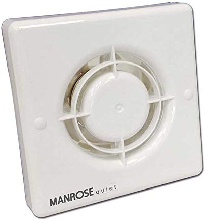 Manrose QF100H Humidity + Timer Bathroom Shower Extractor Fan 100mm Quiet Fan (QF100H)