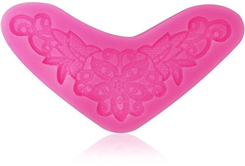 com-four® Silikonform Blumenranke in V-Form - Bordüre für Marzipan und Fondant - Tortendeko selbst gemacht (01 Stück - Blumenranke)