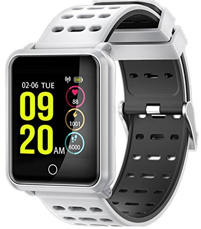 CHENMA - Orologio fitness tracker con cardiofrequenzimetro, impermeabile, con contapassi, contatore calorie, contapassi, per bambini e adulti, colore: bianco