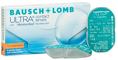 Bausch + Lomb ULTRA for Astigmatism Monatslinsen weich, 6 Stück/BC 8.6 mm/DIA 14.5 mm/CYL -2.25 / ACHSE 130 / +5.5 Dioptrien