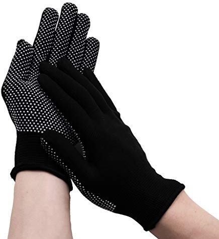 LXRZLS 12 Paar Latex-Schnittschutzhandschuhe, Arbeitsschutzhandschuhe, Schweißerhandschuhe, Holzschnitzerei, Fahren und Outdoor-Aktivitäten. (Color : Black)