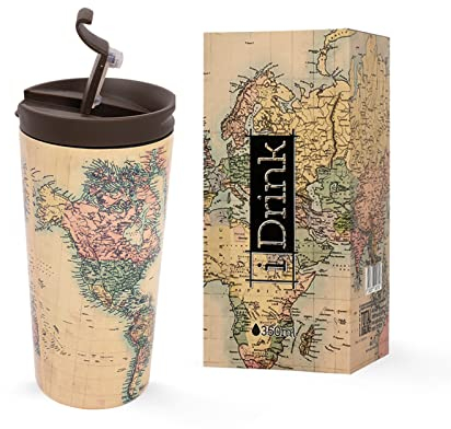 I-TOTAL I-Drink ID0204 - Taza térmica de acero de doble pared (500 ml) (Maps)