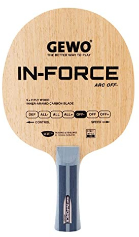 GEWO In-Force ARC Off- Tischtennisholz/Aramid-Carbon Alleskönner für Spin-orientiertes Offensivspiel/Flexibel & ausgewogen/ca. 85 g / 7-lagig