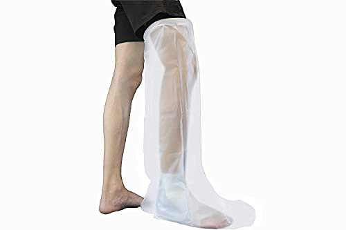 Copertura impermeabile a gamba intera per doccia, protezione per gambe e bende e intonaci asciutti, riutilizzabile con una guarnizione stagna, gamba piena, 104 cm
