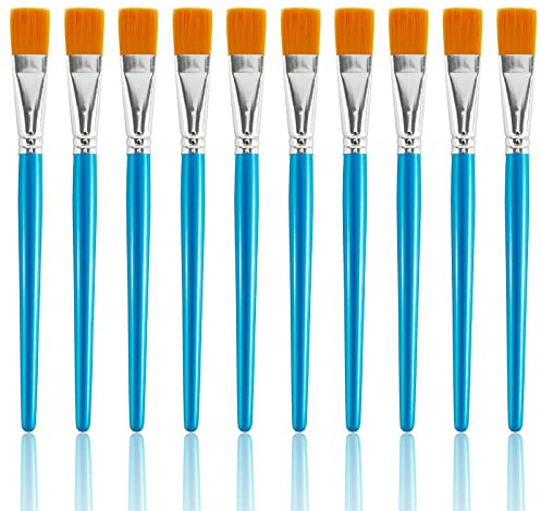 10 Stück 3/4 Zoll flache Pinsel Acrylfarbe Pinsel
