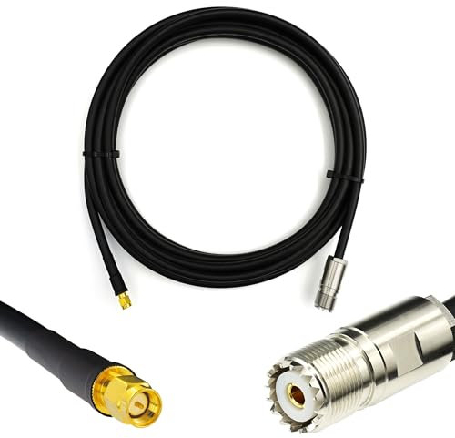 RANGEFUL 12m SO239 a SMA Maschio UHF Cavo coassiale prolunga 12 metri da esterno 5D-FB Ø7,5mm – Resistente alle intemperie – per HAM cavo antenna CB radio analizzatore misuratore SWR VHF rosmetro