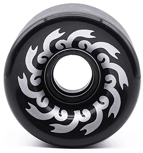 1 Skateboard-Rollen 70 mm 82A PU, 70 x 51 mm, professionelle satinierte Rollen für Longboard und Cruiser, schwarz
