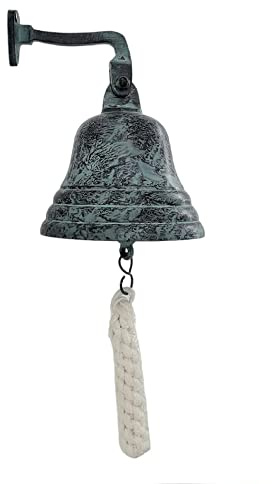 ACL Bar Zubehör für Home Pub Handglocke - Wandmontierte Bar Bell Nautische Dekorationen - Einzigartige grüne Glocke mit knackigen Lauten Klängen Ideal für Weihnachten, Empfang, Pubs (4 Zoll)