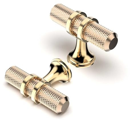 FURNIWARE Pack of 10 Cabinet Knobs Pulls Handles, Drawer Pulls Door Handles, Furniture Cupboard Drawer Cupboard Dresser Knobs for Kitchen Dresser Drawer Bathroom,Gold + Oxidized Bright Gold