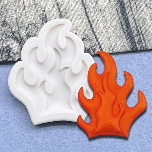 Fondant-Silikonform, 7,7 x 6,5 cm, Flamme aus Silikon, für Zuckerguss, Kunstharz, Cupcake, Backform, Fondant, Kuchendekoration