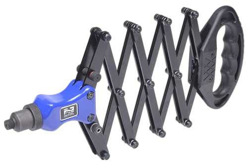 SW-Stahl 42900L Scherennietzange für 2,4-6,4 mm - Blindnietzange | Profi Hebelnietzange mit 5 Mundstücken für Aluminium, Stahl & Edelstahl - Robustes Nietwerkzeug für Blindnieten