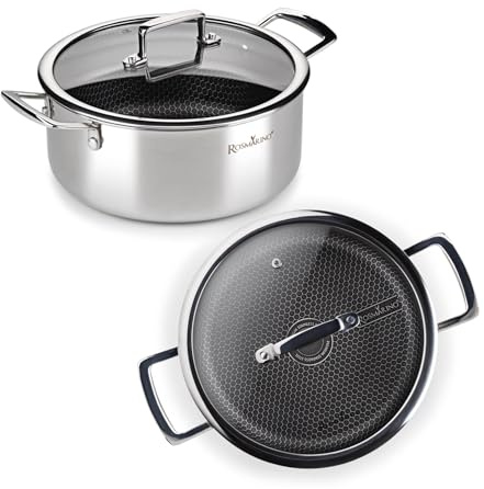 ROSMARINO HexaPRO 2.0 Gourmet Pentola 24 cm: Pentola in Acciaio Inossidabile con Tecnologia Avanzata, Ideale per Induzione