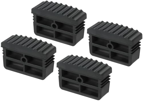 PATIKIL Pies de Escalera, 4 Unidades Almohadillas de Goma Antideslizantes para Pies de Escalera de Extensión, Cubiertas de Protección para Escaleras, Negro