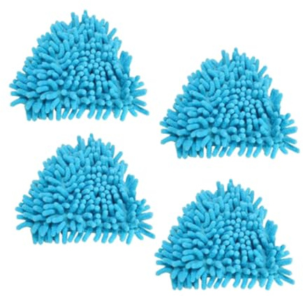 Mehrzweck-Dreieck-Moppköpfe, Mini-Mikrofaser-Mopp-Bürstenkopf, Ersatz für Dreieck-Dreh-Mop, für Wand-, Decken-, Bodenreinigung, 16 x 16 cm, Blau, 4 Stück