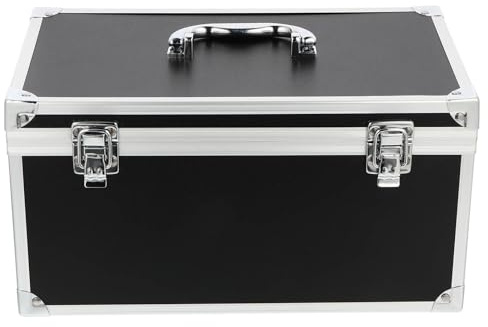 Veemoon Aluminum Toolbox Portable Lockable Tool Case with Foam Inserts Non-Slip Handle Multifunction Storage Box for Hand Tools and Small Parts