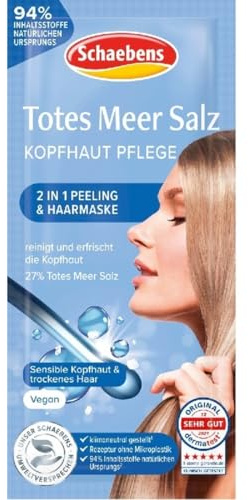Schaebens Totes Meer Salz Haarmaske - 2 in 1 Peeling & Haarmaske - für sensible Kopfhaut und trockenes Haar