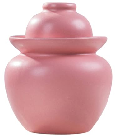 Traditional Water-Sealed Jar,Fermentation Jar,Large Ceramic Pickle Jar, Fermentation Jar, Colorful Fermenting Crock With Water Seal Airlock Lid, Fermentation Tank for Pickling Kimchi Sauerkraut(Pink,5