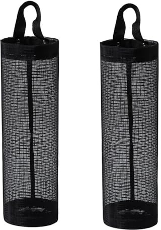 JINXUANXUDYL 2 Pcs Plastic Bag Organizer Mesh Garbage Bag Storage Bag Dispenser Shopping Bag Storage Wall Mount Trash Bag Holder for Home Office Kitchen Warehouse