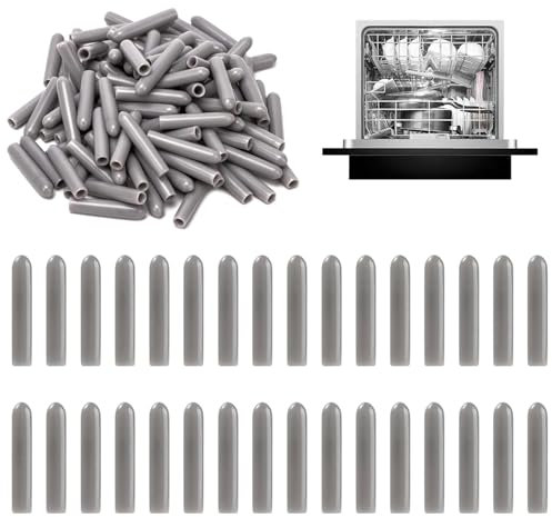 100 Stück Geschirrspüler-Rackkappen, Geschirrspüler-Schutzkappen, Silikon, Geschirrspüler-Schutz, Zinken, Rack-Reparatur-Abdeckkappe, Universal-PVC, Geschirrspülerkorbkappen für alle Geschirrkörbe,