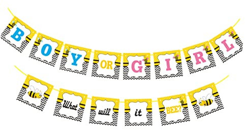 Toyvian Gelbes Geschlechtsoffenbarungsbanner Set Dekorative Wimpel Für Shower Und Geburtstagsfeier Partydekoration Für Besondere Anlässe