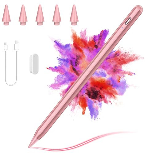 CC Store Stylo Compatible avec Apple iPad (2018-2025) pour iPad 11/10/9/8/7/6, Air M2/5/4/3, Pro 11/ 12.9/ 13/Mini 7/6/5, Chargement Rapide, Rejet de Paume, Adsorption Magnétiquei, Violet