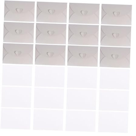 SHOWERORO 20 Mini-umschläge Mit Grußkarten Naturpapier Klein Elegante Größe Für Hochzeit Dankeskarte Briefumschlag Perlen Silber