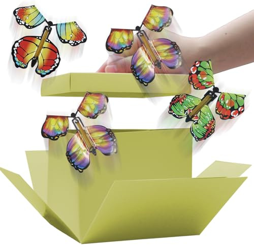 TUSAUW Schmetterling Explosion Geschenkbox Fliegende Schmetterling Überraschung Box Schmetterling Geschenkbox für Geburtstage Halloween Weihnachten Valentinstag Antrag Hochzeitsgeschenke Streich