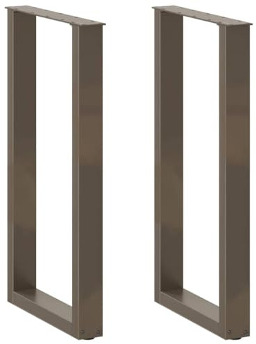 vidaXL Bartischbeine U-Form 2 STK. Naturstahl 40x(90-91) cm Stahl