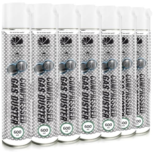 AABCOOLING Home&Office 7x 600ml Aire Comprimido – Spray Limpiador, Soplador de Polvo, Portátil, PC, Teclado, Impresora, Herramientas, Spray, Aerosol, Limpieza Electrónica, K1