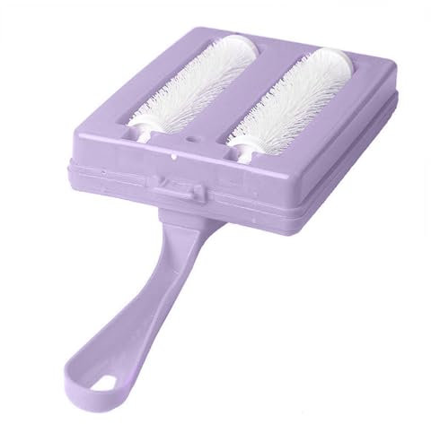 GCDN Carpet Debris Brush, Multi-Functional Double-Roller Sweeper Manual Cleaning Brush Household Tool for Cleaning Floor, Sofa, Tablecloth(COLOR:Random Color)