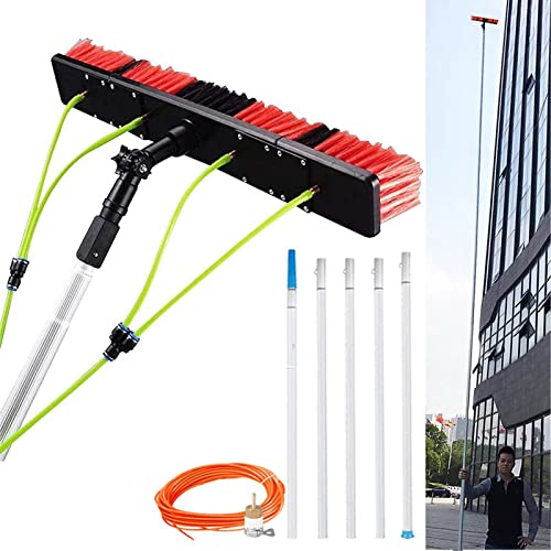 PUTHLLA Cepillo de cerdas duras con Mango Extensible, Cepillo para Fregar con Mango telescópico, Cepillo de Limpieza de Mango Largo y Cepillo para terrazas, revestimientos de Casas, terrazas, garaj