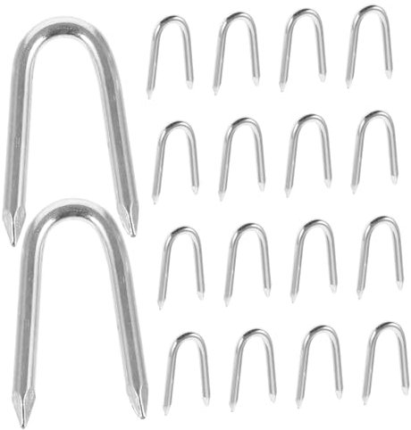 UKCOCO 150pièces Clous u pour Fixation De Clôtures Piquets De Jardin Clous Galvanisés pour Stabiliser Et Irrigation