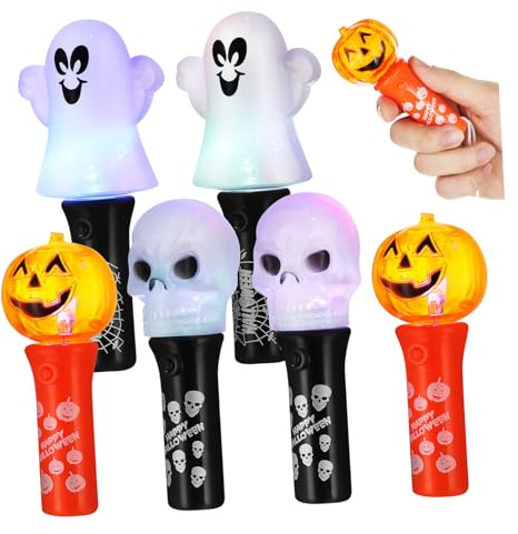 KOMBIUDA 6stücke Zauberstab Halloween Leuchtstab Lichtstäbe Blinkende Halloween-stäbe Halloween-spielzeug Gastgeschenke Kostümaccessoires Leicht Tragbar Einfache Bedienung