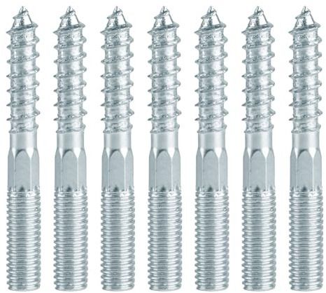 20 Stück Stockschrauben M8 x 60mm, Torx Doppelkopfschrauben, Doppelseitige Stockschrauben Holzschrauben, Doppelgewindeschrauben aus Kohlenstoffstahl(M8x60mm)