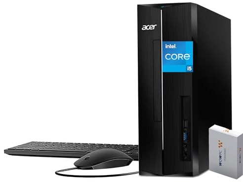 acer Ordinateur de bureau 2025 SFF Intel Core i7-14700K (Beats i9-12900K), 32 Go de RAM, SSD PCIe 1 To, Intel UHD Graphics 730, Wi-Fi, 2 moniteurs pris en charge 4K, clavier et souris, Bluetooth, RJ45