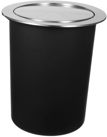UKCOCO Poubelle de Cuisine Inox Encastrée avec Couvercle Pivotant Compacte et Étanche pour Isolation des Odeurs pour Cuisine et Salle de Bain